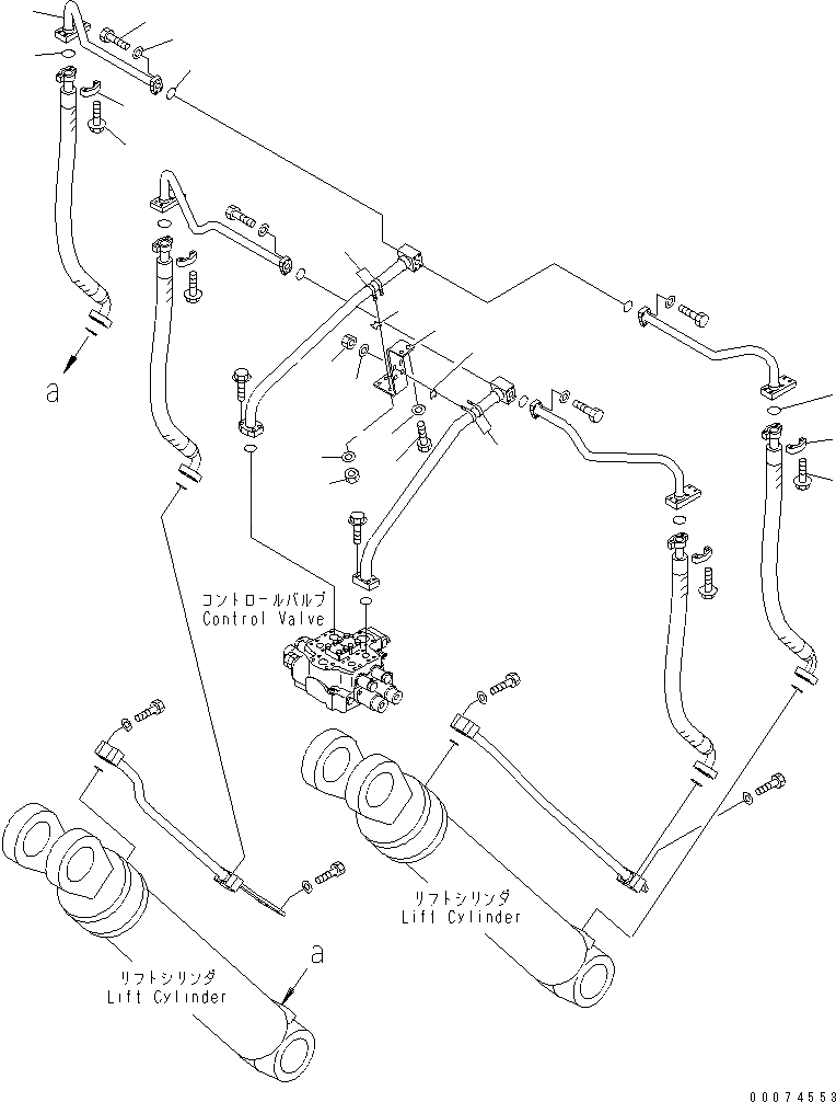 Схема запчастей Komatsu WA700-3 - ГИДРОЛИНИЯ (ЛИНИЯ ГИДРОЦИЛИНДРА ПОДЪЕМА) (/)(№7-) ГИДРАВЛИКА