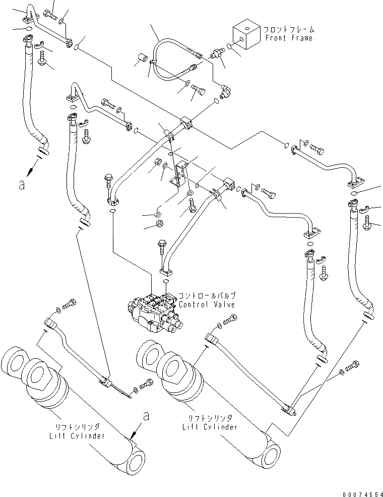 Схема запчастей Komatsu WA700-3 - ГИДРОЛИНИЯ (ЛИНИЯ ГИДРОЦИЛИНДРА ПОДЪЕМА) (/) (ACTIVE РАБОЧ.ING)(№7-) ГИДРАВЛИКА