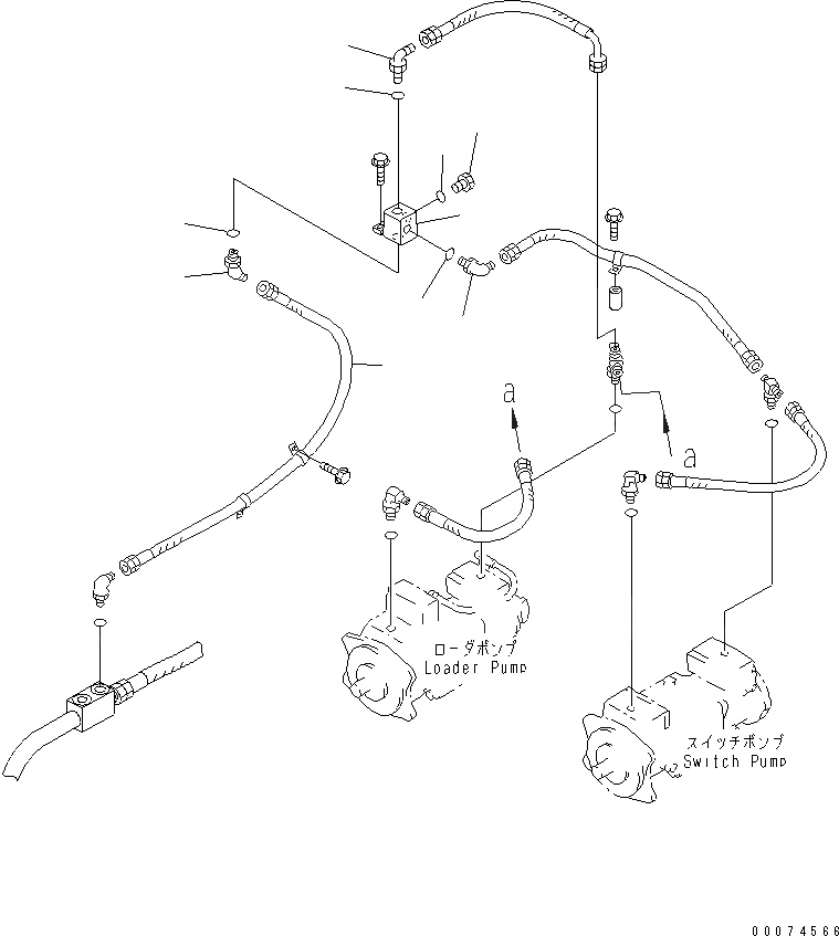 Схема запчастей Komatsu WA700-3 - ГИДРОЛИНИЯ (ВОЗВРАТН. ЛИНИЯ) (ACTIVE РАБОЧ.ING)(№7-) ГИДРАВЛИКА