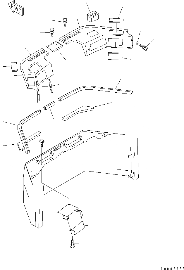 Схема запчастей Komatsu WA700-3 - ЧАСТИ КАБИНЫ(КРОМЕ ЯПОН.) (ACTIVE РАБОЧ.ING)(№-7) КАБИНА ОПЕРАТОРА И СИСТЕМА УПРАВЛЕНИЯ