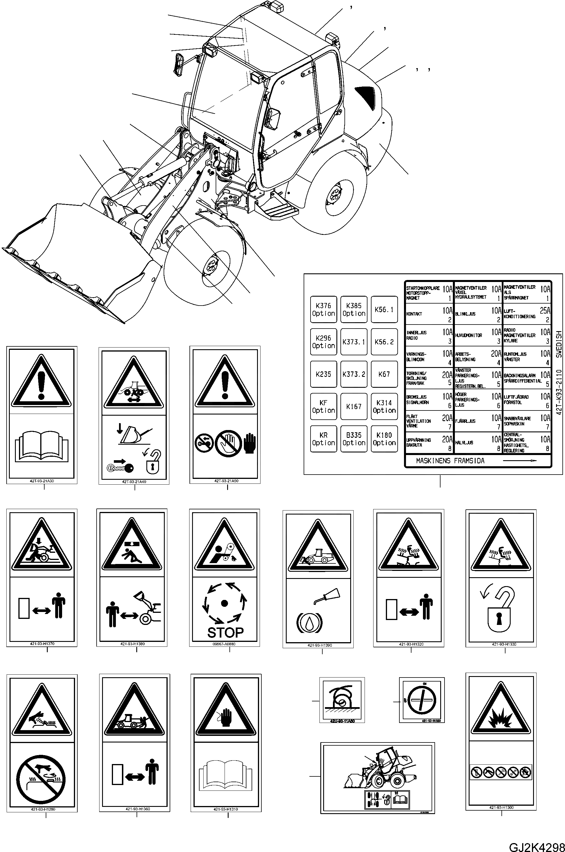 Схема запчастей Komatsu WA70-5 - ТАБЛИЧКИS, SWEDISH ИНСТРУМЕНТ, АКСЕССУАРЫ, БУКВЕНН.