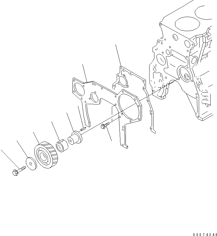 Схема запчастей Komatsu WA70-6 - ПЕРЕДН. ПРИВОД ПЛАСТИНА AA ДВИГАТЕЛЬ