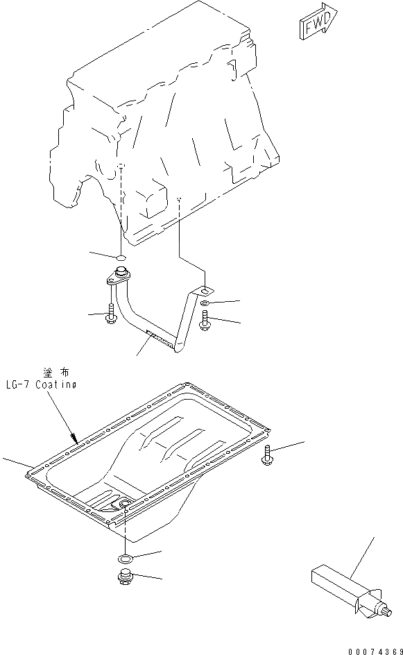 Схема запчастей Komatsu WA70-6 - МАСЛЯНЫЙ ПОДДОН AA ДВИГАТЕЛЬ