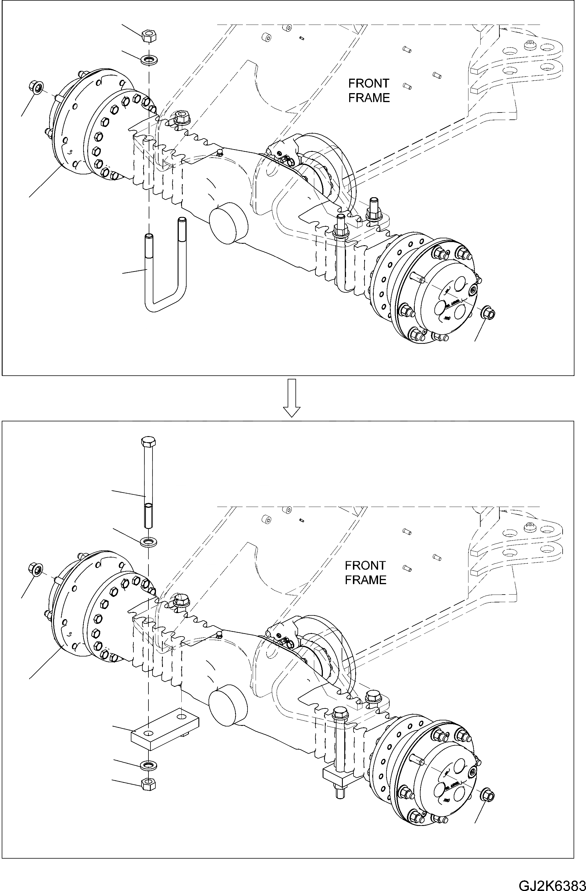 Схема запчастей Komatsu WA70-6 - ПЕРЕДНИЙ МОСТ (С % DIFF. БЛОКИР.) F ТРАНСМИССИЯ