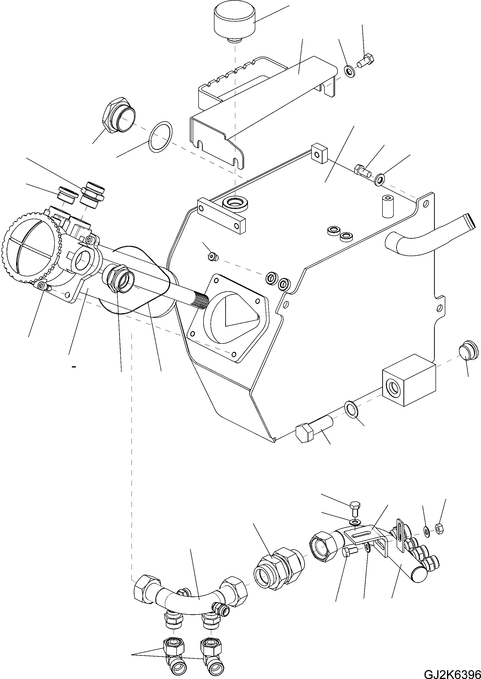 Схема запчастей Komatsu WA70-6 - ГИДРАВЛ МАСЛ. БАК (С СТУПЕНИ) H ГИДРАВЛИКА