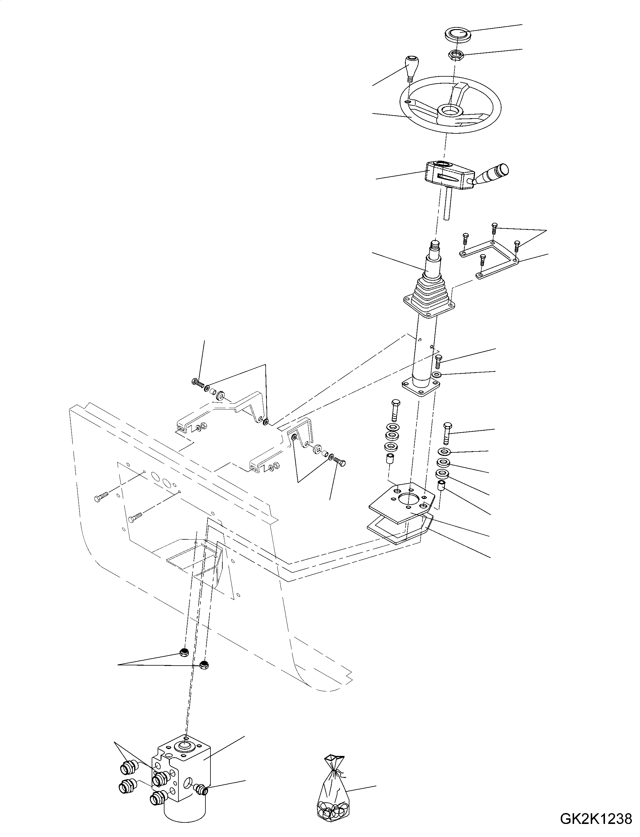 Схема запчастей Komatsu WA70-6 - КЛАПАН РУЛЕВОГО УПРАВЛЕНИЯ H ГИДРАВЛИКА
