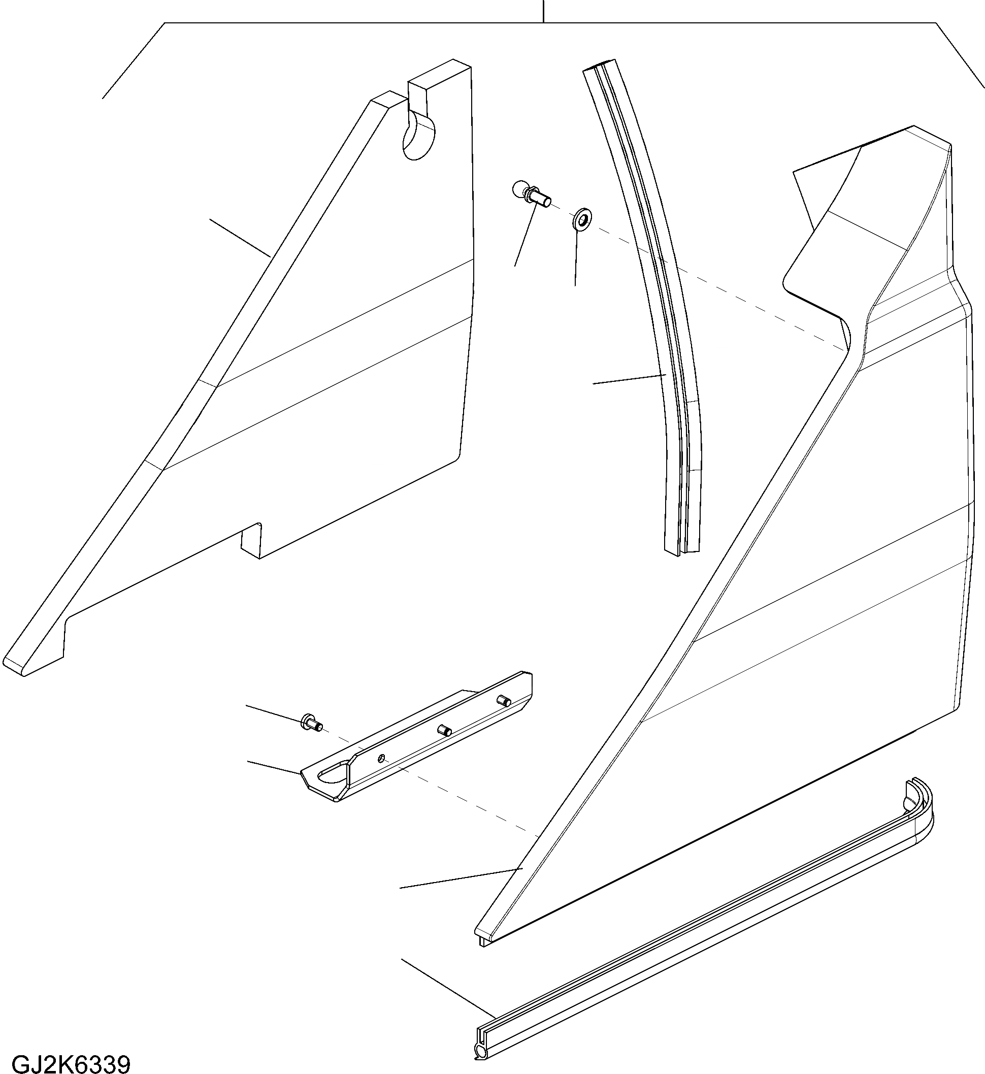 Схема запчастей Komatsu WA70-6 - КАПОТ ГРУППА (БОКОВ. КРЫШКА В СБОРЕ) (ЛЕВ.) (С КОНДИЦИОНЕРОМ) M ЧАСТИ КОРПУСА