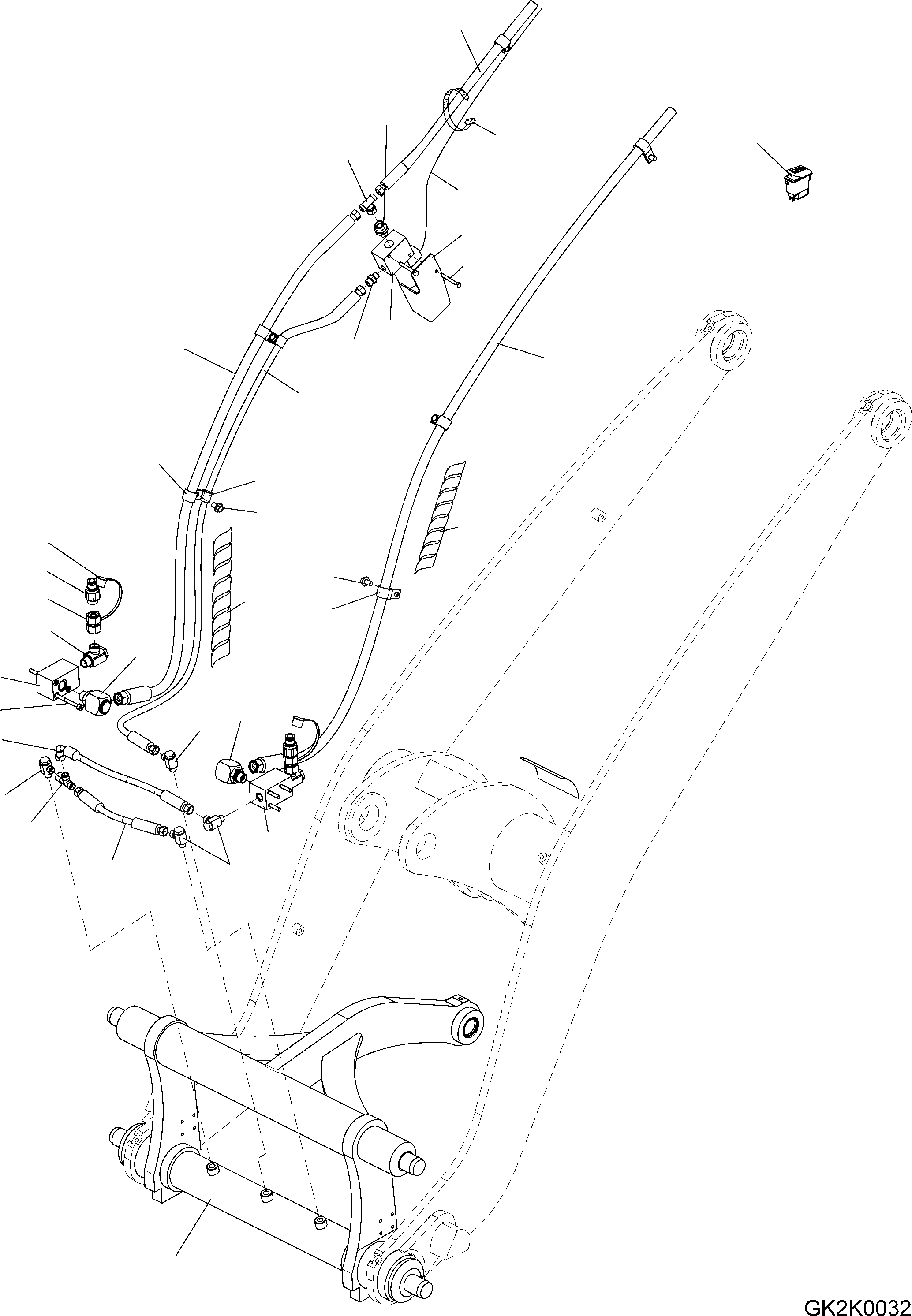 Схема запчастей Komatsu WA70-6 - БЫСТРОСЪЕМН. МЕХ-М (ТРУБЫ) (ЭЛЕКТР. ACTUATION) T РАБОЧЕЕ ОБОРУДОВАНИЕ