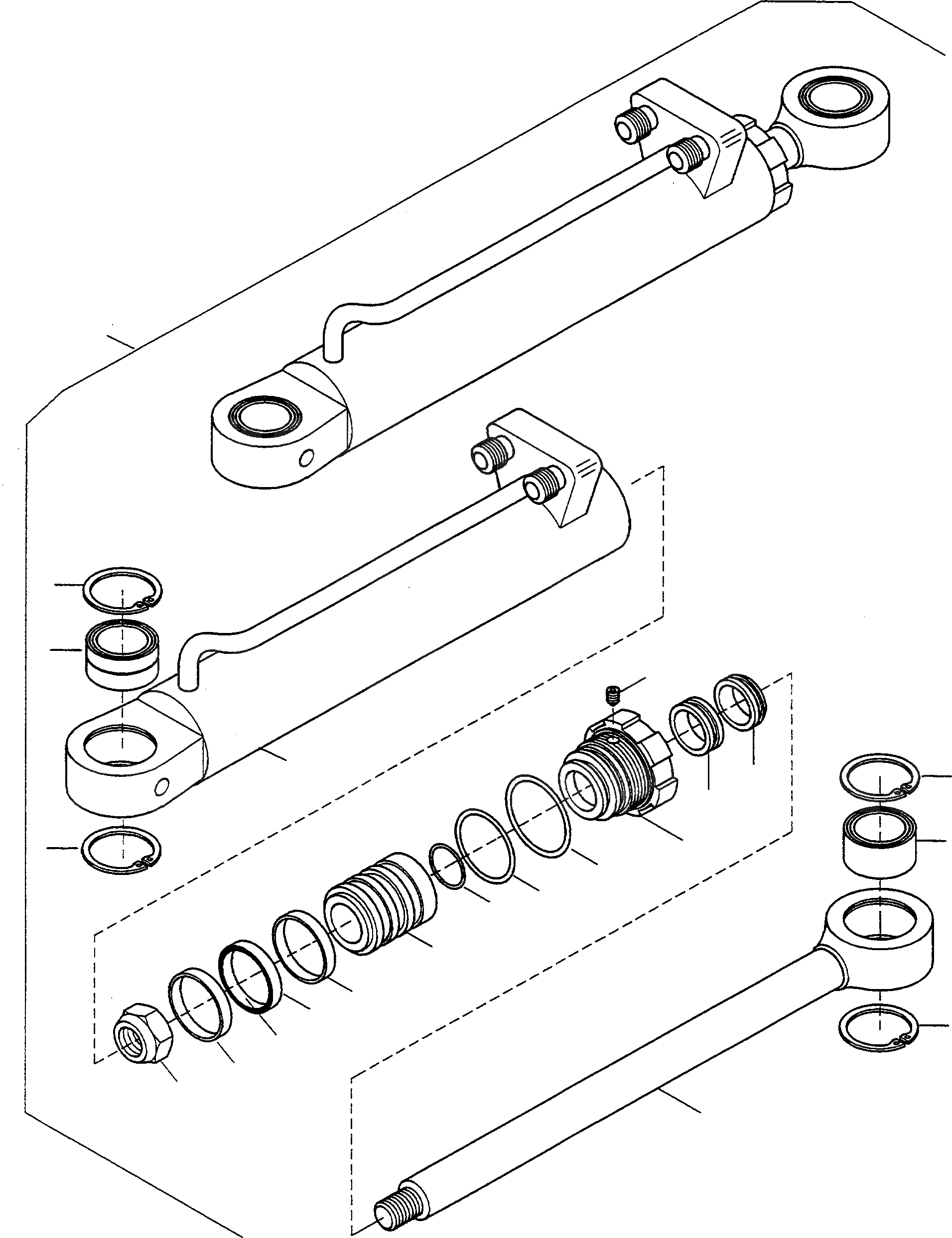 Схема запчастей Komatsu WA75-1 - ЦИЛИНДР РУЛЕВ. УПР-Я 7 РУЛЕВ. УПРАВЛЕНИЕ