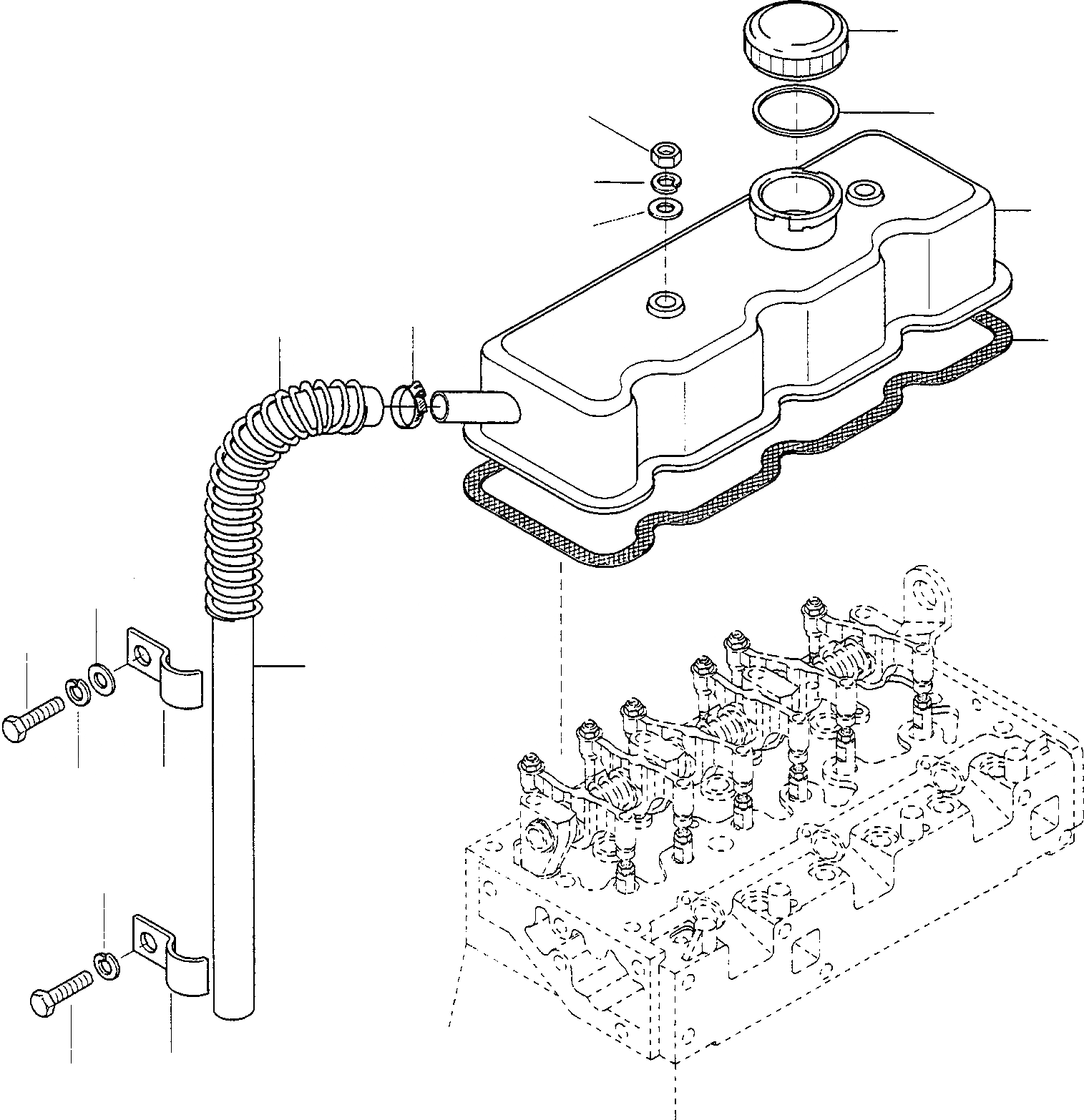 Схема запчастей Komatsu WA75-1S - ГОЛОВКА ЦИЛИНДРОВ COVER, ATTACHING ЧАСТИ ДВИГАТЕЛЬ, КРЕПЛЕНИЕ ДВИГАТЕЛЯ