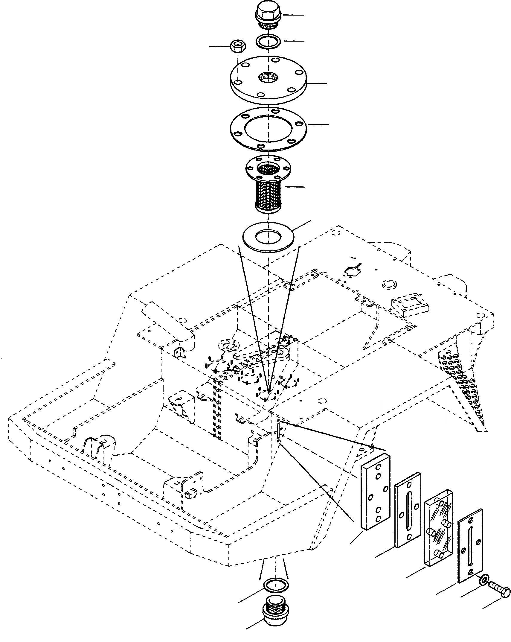 Схема запчастей Komatsu WA75-1S - МАСЛ. БАК ГИДРАВЛИКА