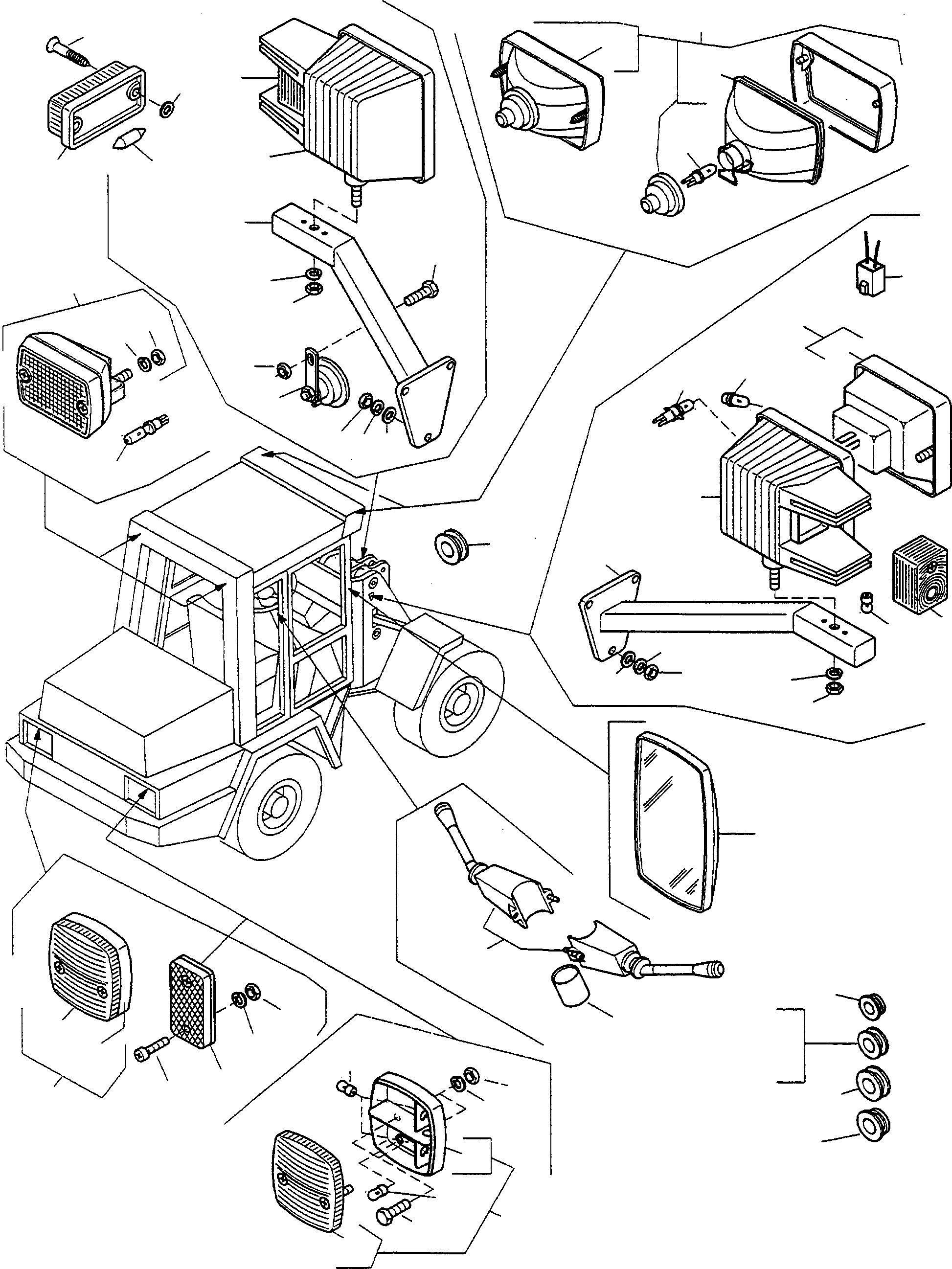 Схема запчастей Komatsu WA75-1S - ЭЛЕКТРИЧ. СИСТЕМА, LIGHTING БЛОК ЭЛЕКТРИЧ. СИСТЕМА