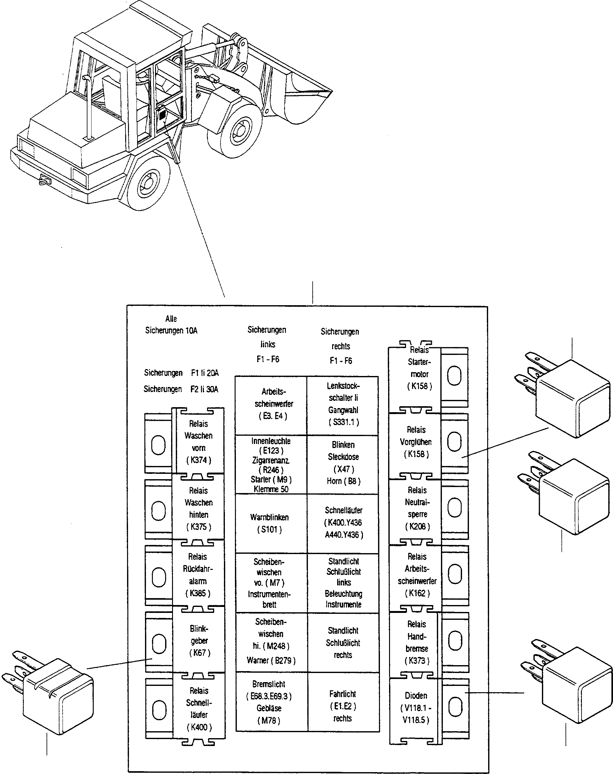 Схема запчастей Komatsu WA75-1S - ЭЛЕКТРИЧ. СИСТЕМА, РЕЛЕ ЭЛЕКТРИЧ. СИСТЕМА