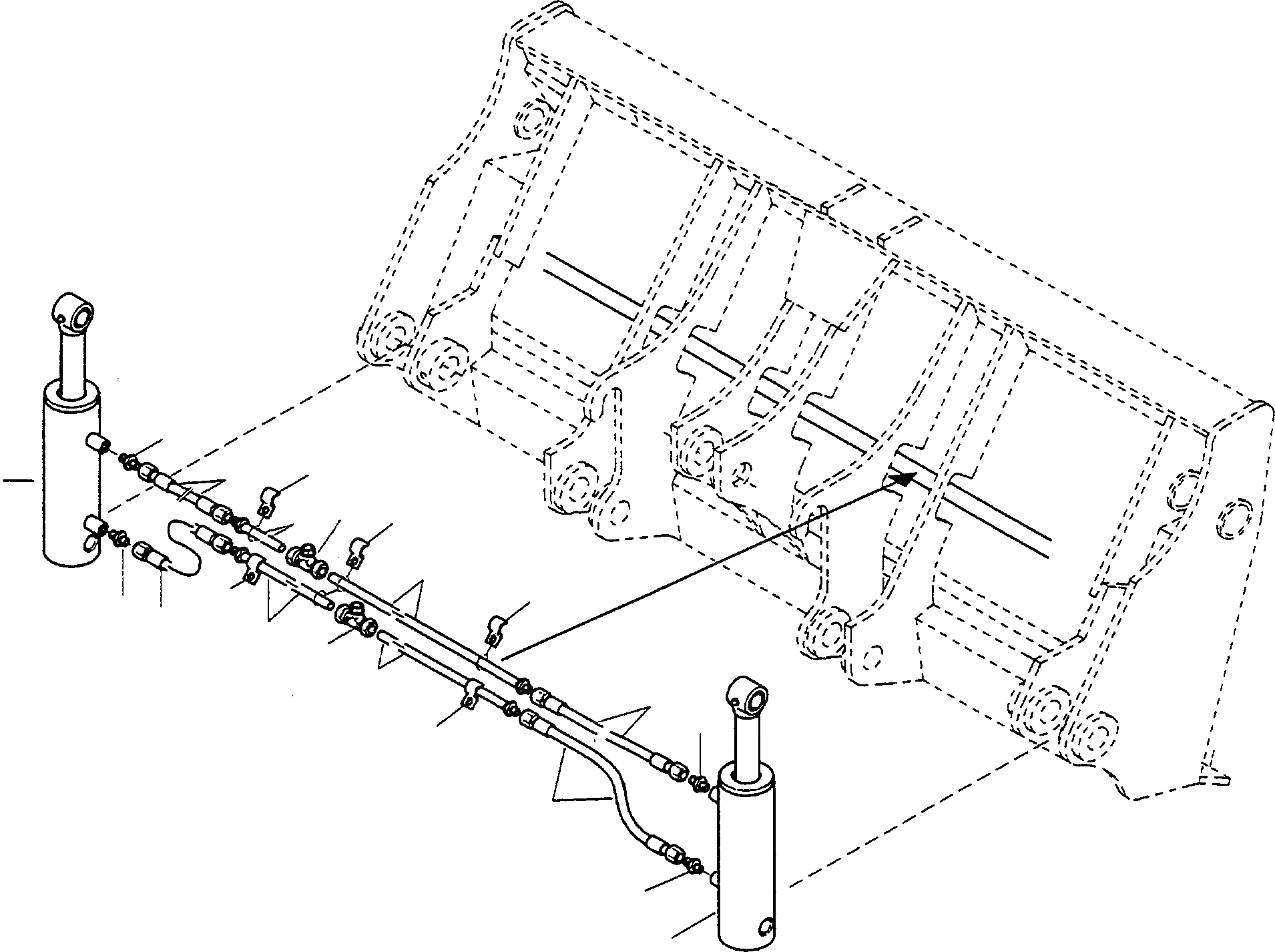 Схема запчастей Komatsu WA75-1S - GRAB КОВШ , ТРУБЫS ОБОРУД-Е