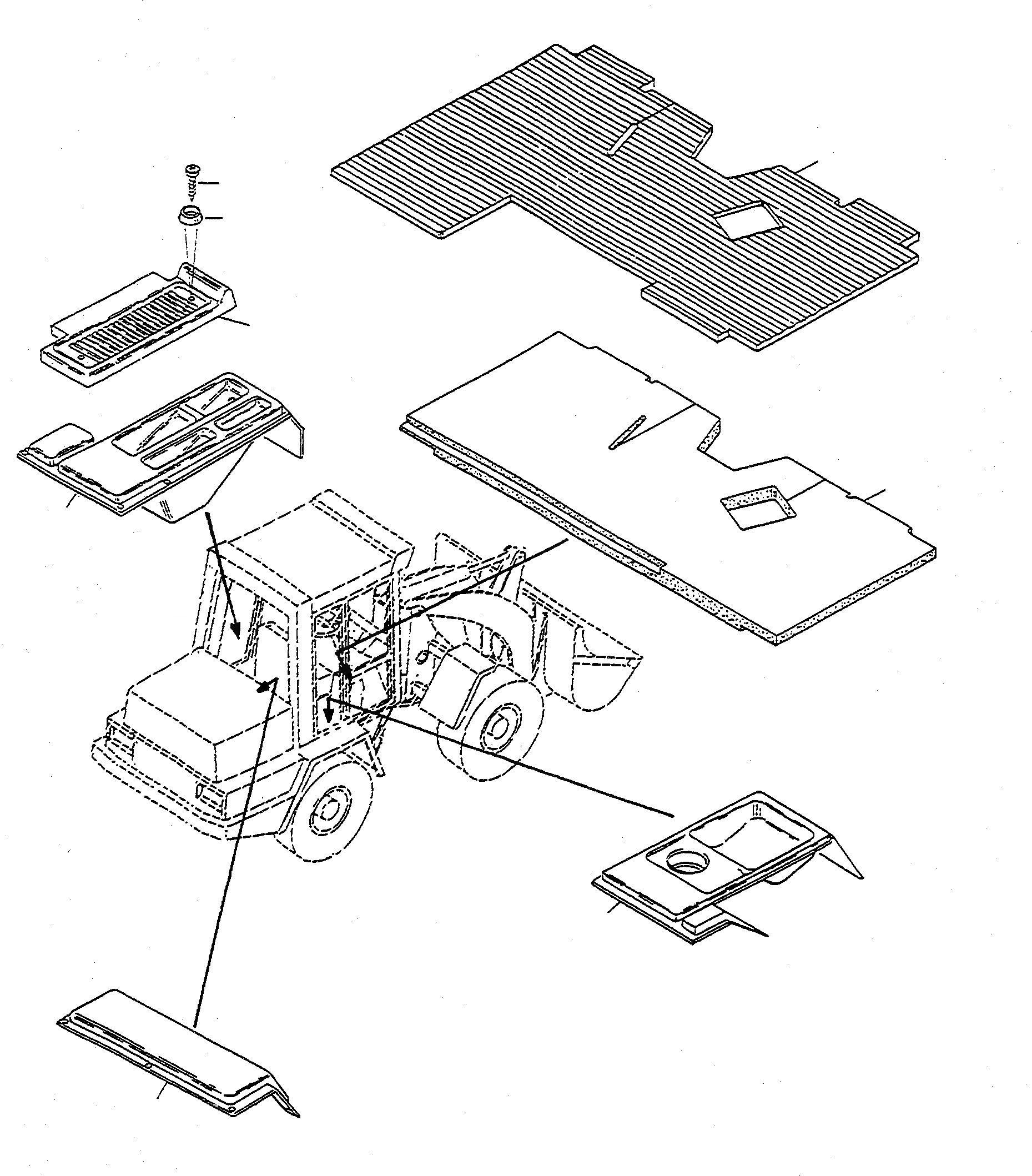 Схема запчастей Komatsu WA75-1S - SOUNDЗАЩИТАING OF КАБИНА ПРИВОДRS КАБИНА
