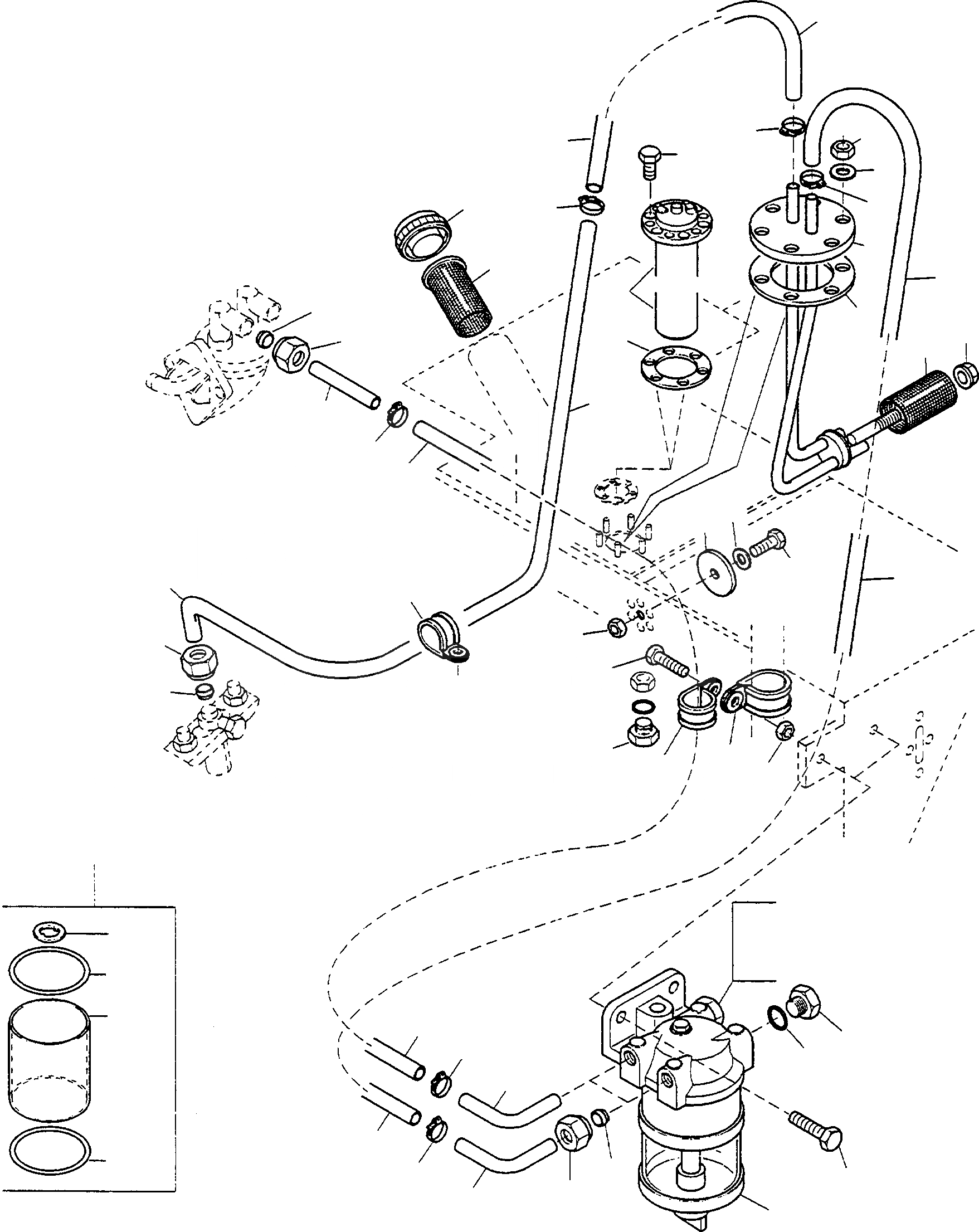 Схема запчастей Komatsu WA75-1S - ТОПЛИВН. СИСТЕМА, PRE ФИЛЬТР., EXECUTION II ДВИГАТЕЛЬ, КРЕПЛЕНИЕ ДВИГАТЕЛЯ