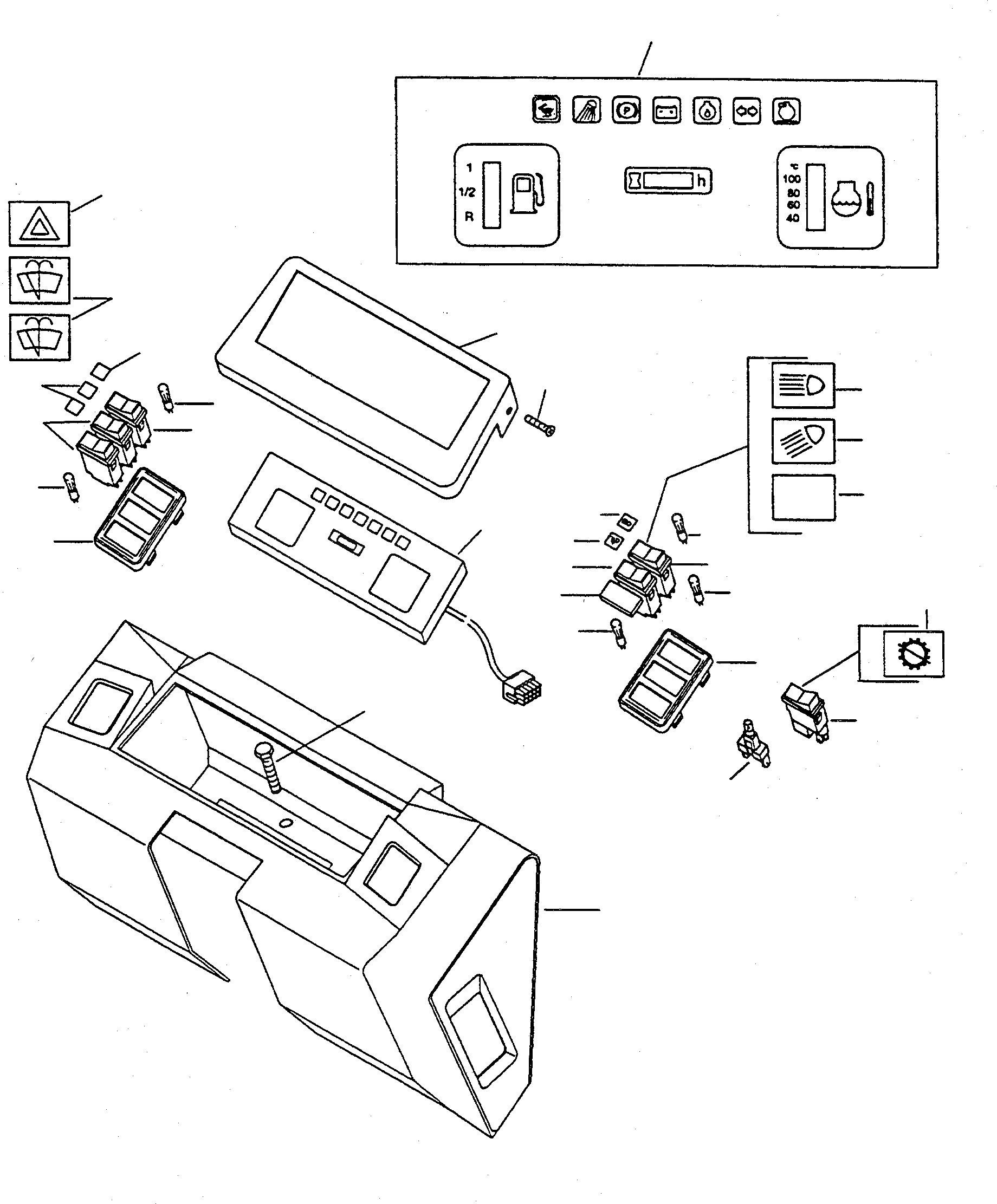 Схема запчастей Komatsu WA75-1S - INSTRUMENT КОРПУС И INSTRUMENTS ЭЛЕКТРИЧ. СИСТЕМА
