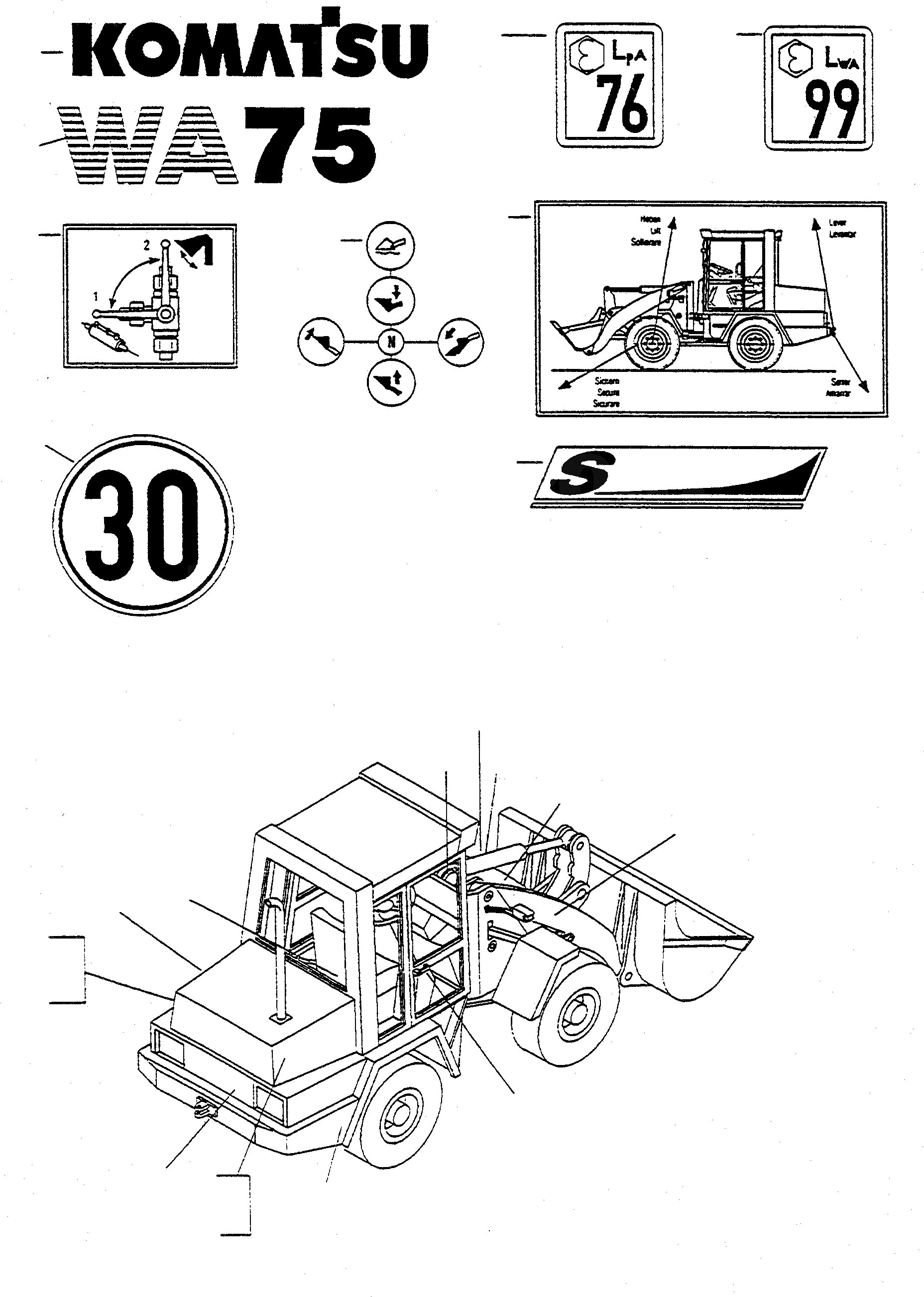 Схема запчастей Komatsu WA75-1S - БУКВЕНН., EXECUTION I ИНСТРУМЕНТ, АКСЕССУАРЫ, БУКВЕНН.