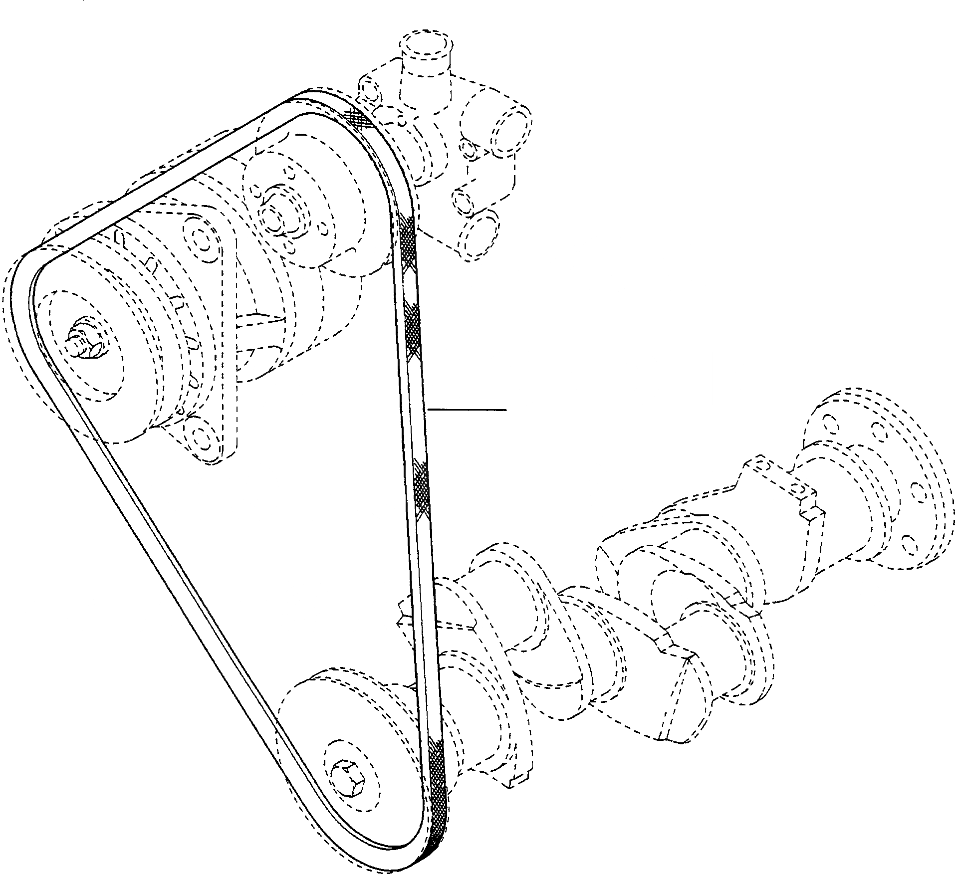 Схема запчастей Komatsu WA75-1S - V-РЕМЕНЬ ARRANGEMENT ДВИГАТЕЛЬ, КРЕПЛЕНИЕ ДВИГАТЕЛЯ