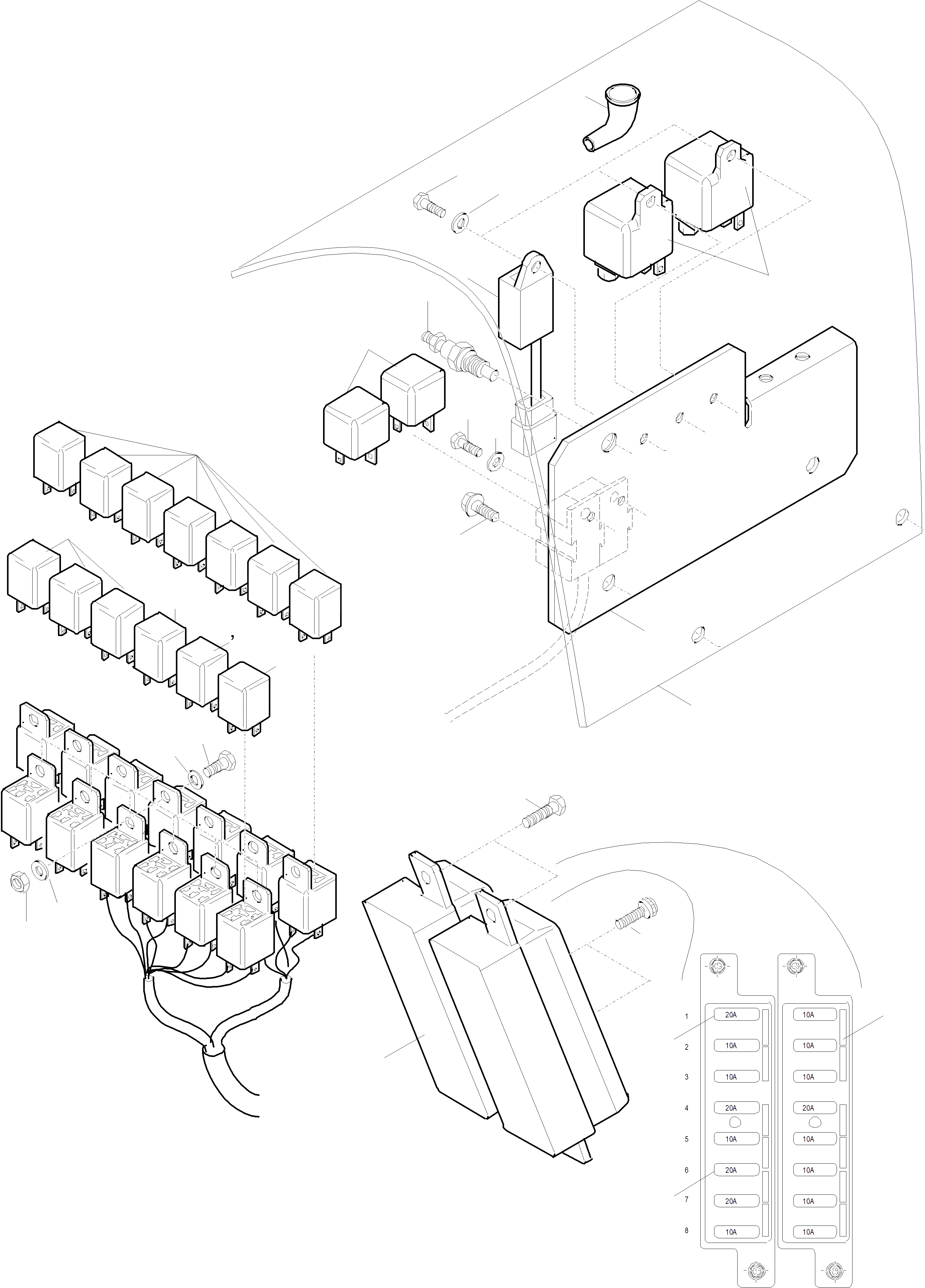 Схема запчастей Komatsu WA75-3 - ЭЛЕКТРИЧ. СИСТЕМА, РЕЛЕ ЭЛЕКТРИЧ. СИСТЕМА