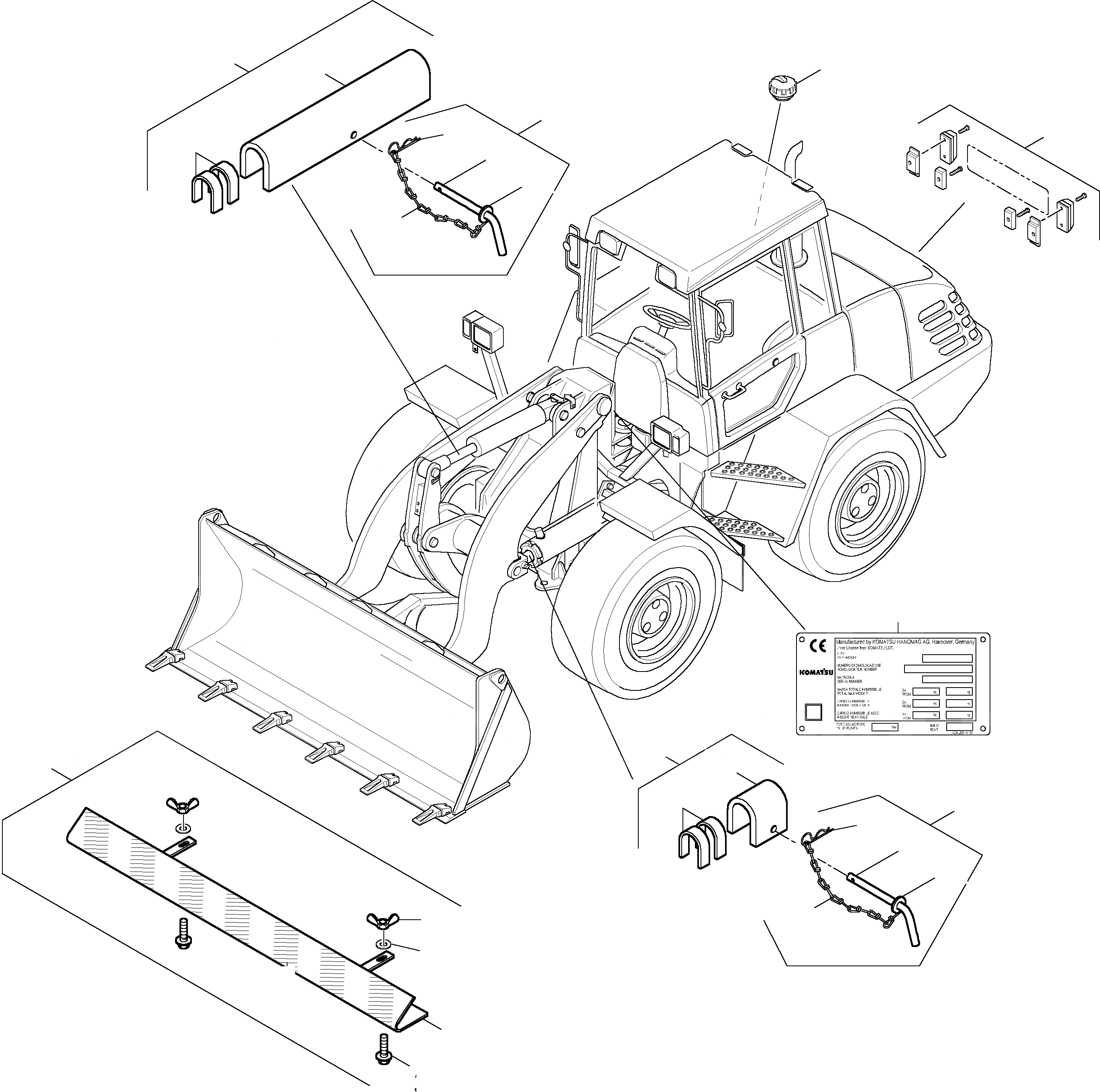 Схема запчастей Komatsu WA75-3 - СПЕЦ. ОБОРУД-Е ITALY ОБОРУД-Е