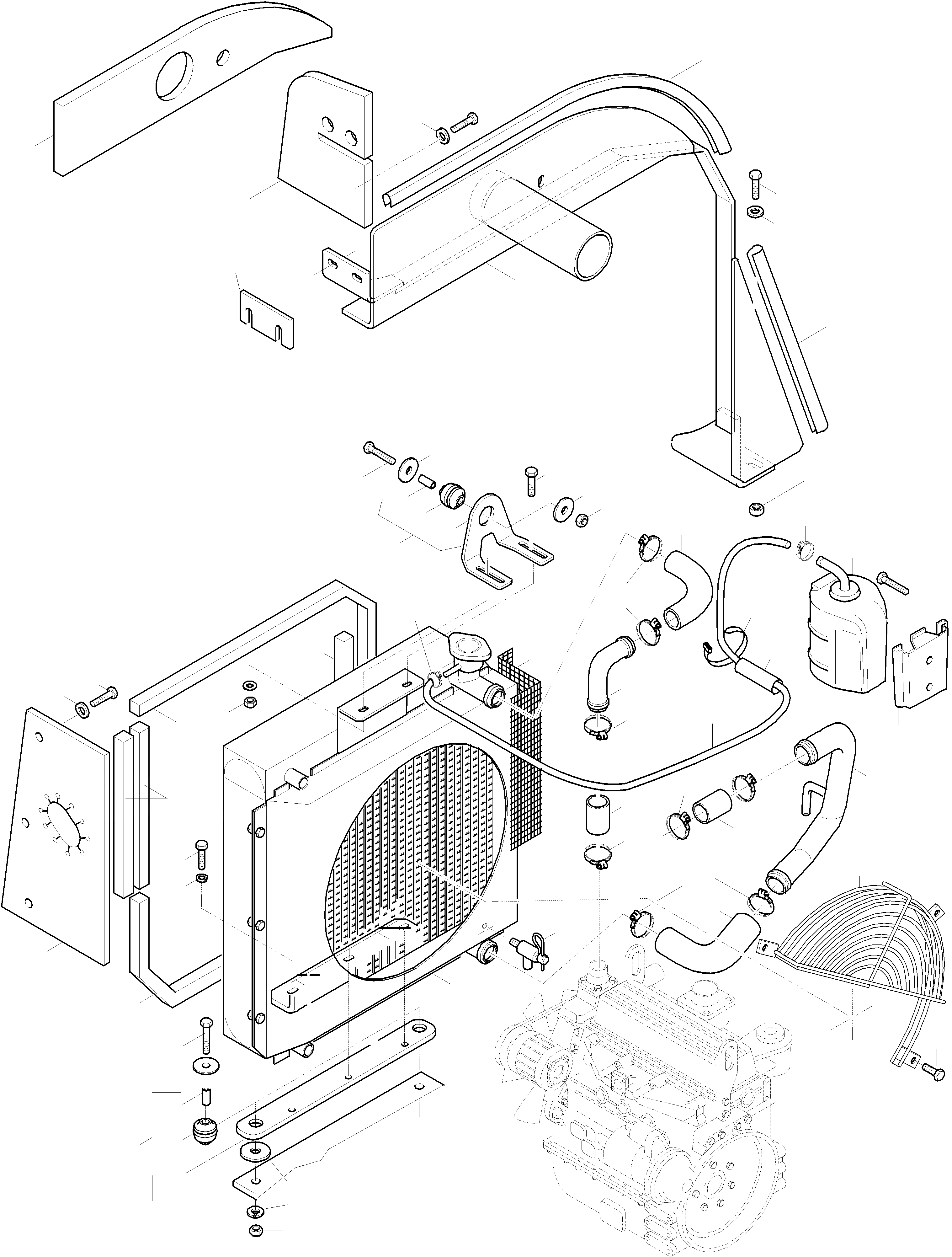 Схема запчастей Komatsu WA75-3 FLEET - РАДИАТОР ATTACHING ЧАСТИ СИСТЕМА ОХЛАЖДЕНИЯ