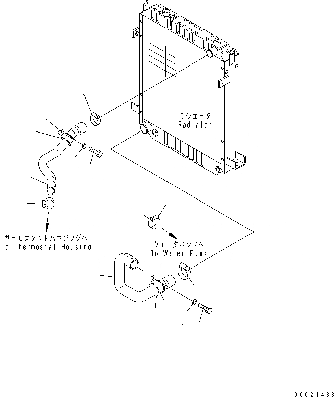 Схема запчастей Komatsu WA80-3 - СИСТЕМА ТРУБ ОХЛАЖДЕНИЯ (ДЛЯ РАДИАТОРА)(№-7) СИСТЕМА ОХЛАЖДЕНИЯ