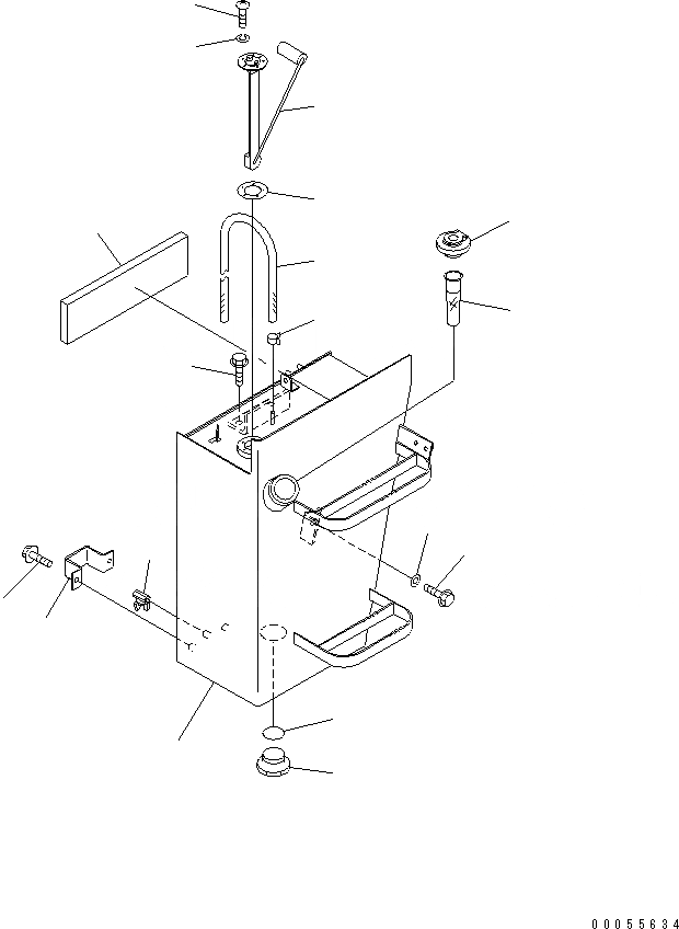 Схема запчастей Komatsu WA80-3 - ТОПЛИВН. БАК. (С ТАХОГРАФОМ)(№-) ТОПЛИВН. БАК. AND КОМПОНЕНТЫ
