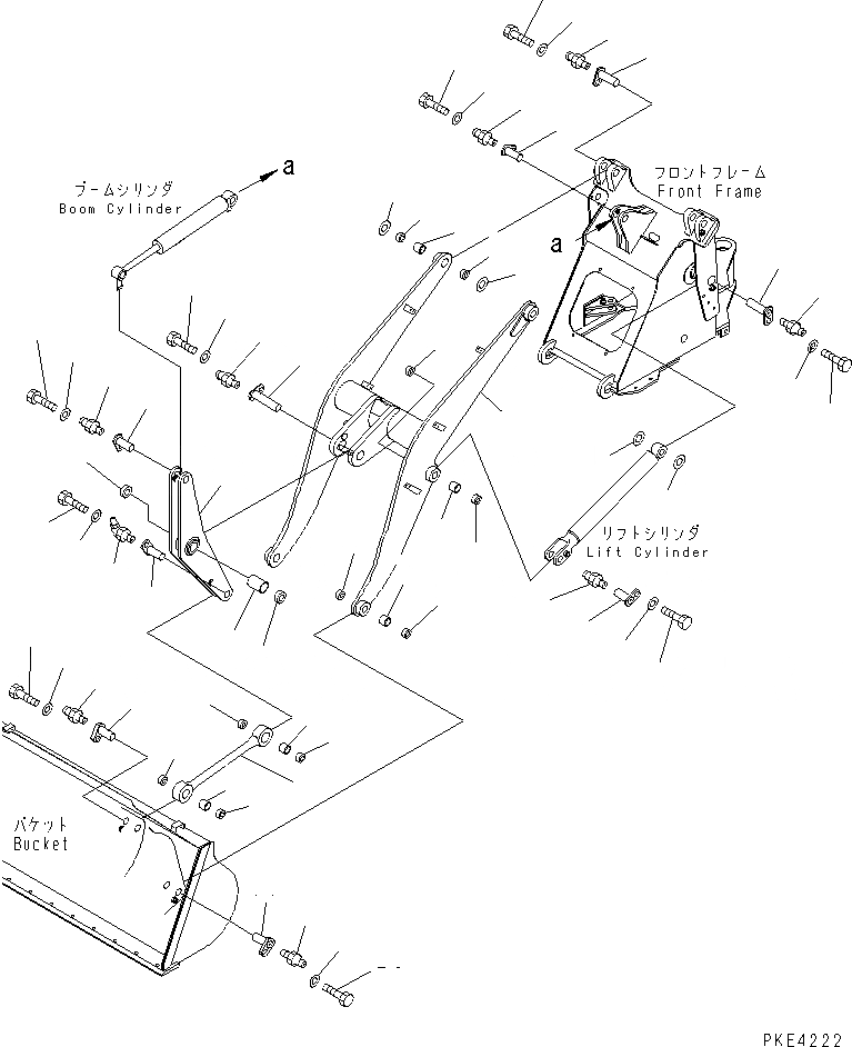Схема запчастей Komatsu WA80-3 - РУКОЯТЬ И КОЛЕНЧАТЫЙ РЫЧАГ (С 3-Х СЕКЦ. КОНТР. КЛАПАНОМ)(№-) РАБОЧЕЕ ОБОРУДОВАНИЕ