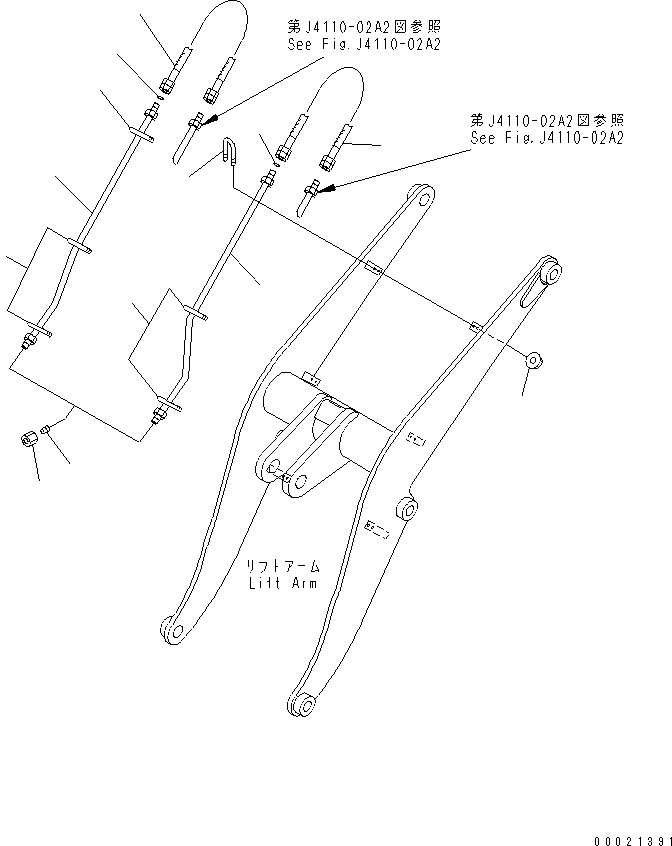 Схема запчастей Komatsu WA80-3 - РУКОЯТЬ И КОЛЕНЧАТЫЙ РЫЧАГ (ТРУБКА И ЭЛЕМЕНТЫ КРЕПЛЕНИЯ) (С 3-Х СЕКЦ. КОНТР. КЛАПАНОМ)(№-) РАБОЧЕЕ ОБОРУДОВАНИЕ