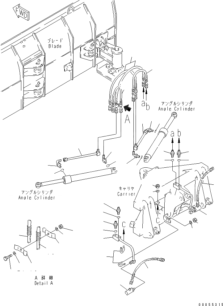 Схема запчастей Komatsu WA80-3 - P.A.P. (ЦИЛИНДР НАКЛОНА ЛИНИЯ) РАБОЧЕЕ ОБОРУДОВАНИЕ