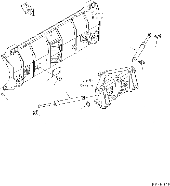 Схема запчастей Komatsu WA80-3 - P.A.P. (ТАБЛИЧКИ И ЦИЛИНДР НАКЛОНА) РАБОЧЕЕ ОБОРУДОВАНИЕ