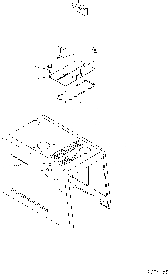 Схема запчастей Komatsu WA80-3-CO - КАПОТ (КАПОТ COVER) (СНЕГОУБОРОЧН. СПЕЦ-Я.) ЧАСТИ КОРПУСА