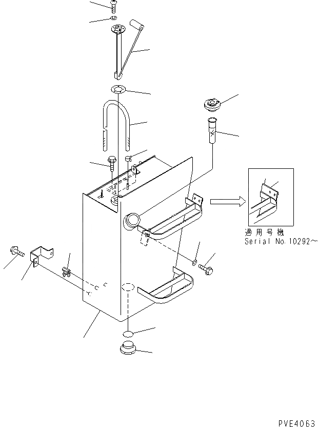 Схема запчастей Komatsu WA80-3-SW - ТОПЛИВН. БАК. (С ТАХОГРАФОМ) ТОПЛИВН. БАК. AND КОМПОНЕНТЫ