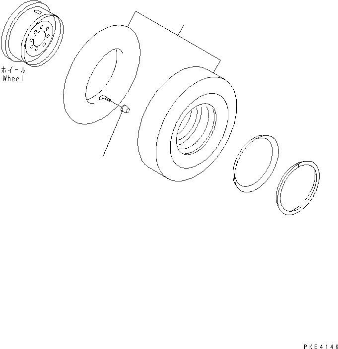 Схема запчастей Komatsu WA80-3-SW - ШИНЫ¤ .--PR-L КОЛЕСА КОМПОНЕНТЫ