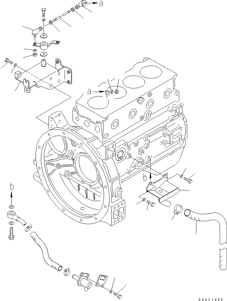Схема запчастей Komatsu WA80-3-CB - ДВИГАТЕЛЬ (УПРАВЛ-Е ДВИГАТЕЛЕМ И ДРЕНАЖ МАСЛА)(№-) КОМПОНЕНТЫ ДВИГАТЕЛЯ
