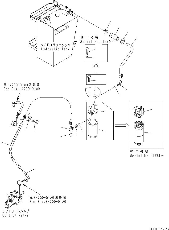 Схема запчастей Komatsu WA80-3-CB - ГИДРАВЛ ЛИНИЯ (ВОЗВРАТ. ЛИНИЯ)(№-) ГИДРАВЛИКА