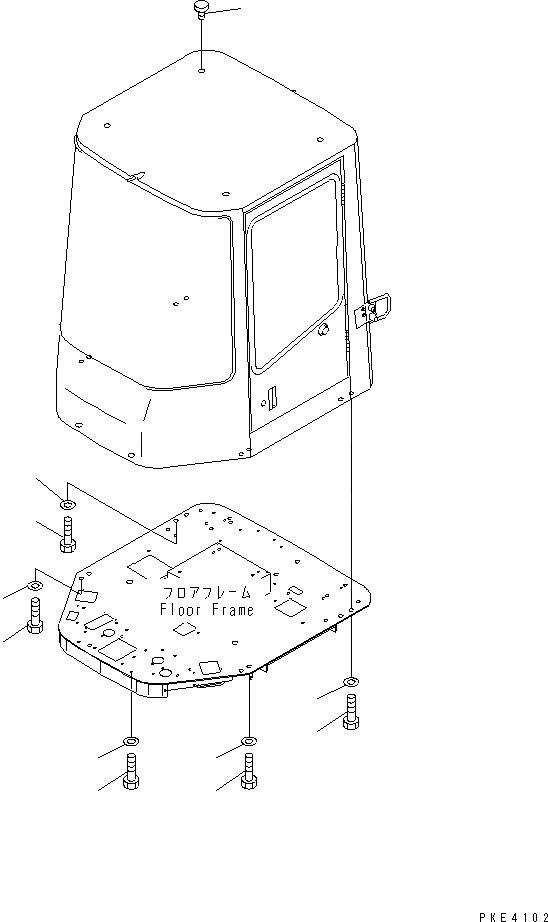 Схема запчастей Komatsu WA80-3-CB - КАБИНА (КРЕПЛЕНИЕ КАБИНЫ ЧАСТИ) (СНЕГОУБОРОЧН. СПЕЦ-Я./A ТИП)(№-) OPERATIORS ОБСТАНОВКА И СИСТЕМА УПРАВЛЕНИЯ