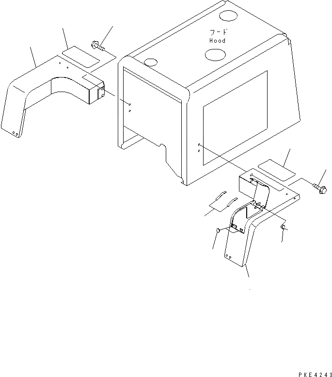 Схема запчастей Komatsu WA80-3-CB - ЗАДН. КРЫЛО (СНЕГОУБОРОЧН. СПЕЦ-Я.) ЧАСТИ КОРПУСА