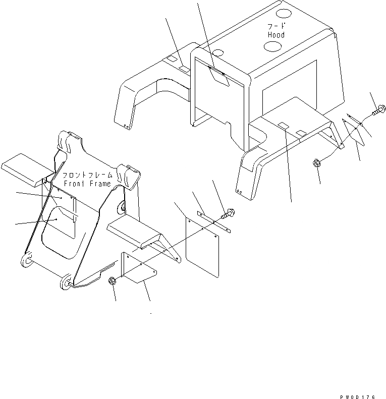 Схема запчастей Komatsu WA80-3-CB - ПОЛН. КРЫЛО (MAD ЧАСТИ КОРПУСА) ЧАСТИ КОРПУСА