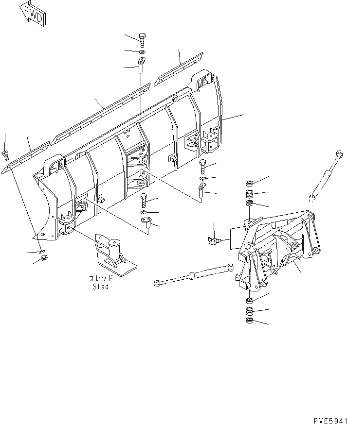 Схема запчастей Komatsu WA80-3-CB - P.A.P. (ОТВАЛ И НЕСУЩИЙ ЭЛЕМЕНТ) РАБОЧЕЕ ОБОРУДОВАНИЕ