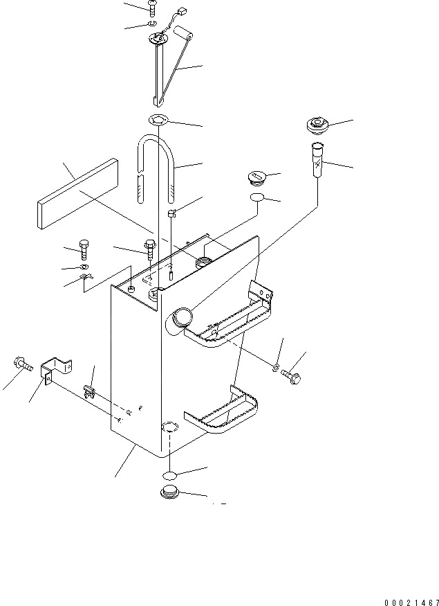 Схема запчастей Komatsu WA80-3-CN - ТОПЛИВН. БАК.(№-) ТОПЛИВН. БАК. AND КОМПОНЕНТЫ