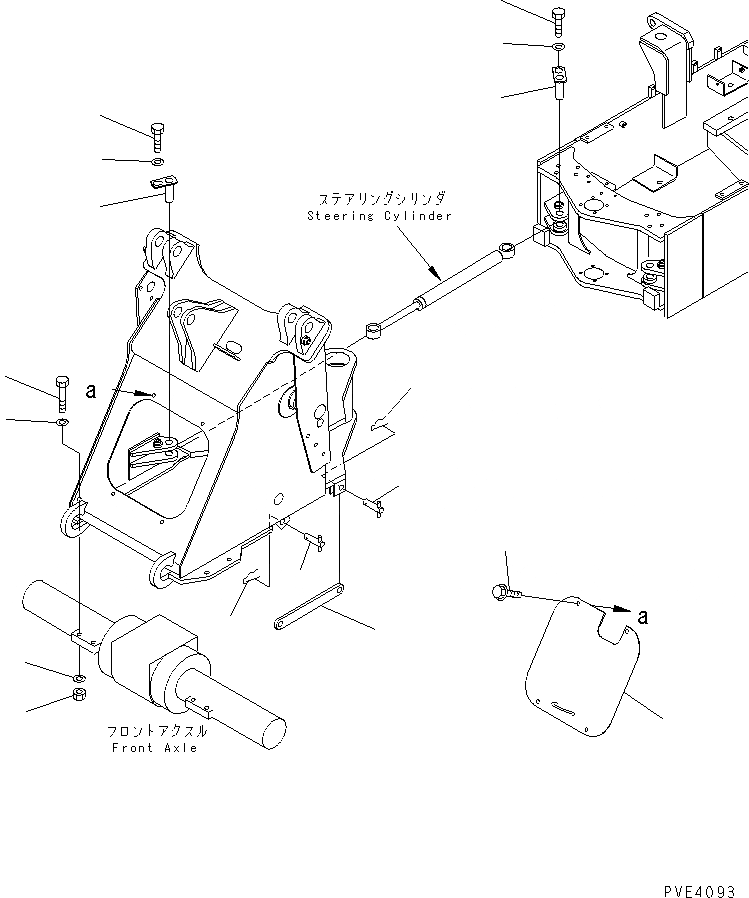 Схема запчастей Komatsu WA80-3-CN - БЛОКИРОВКА И КРЫШКИ(ДЛЯ ПЕРЕДН. И ЗАДН. РАМА) (ДЛЯ 3-Х СЕКЦИОНН. КЛАПАН) ОСНОВНАЯ РАМА И ЕЕ ЧАСТИ