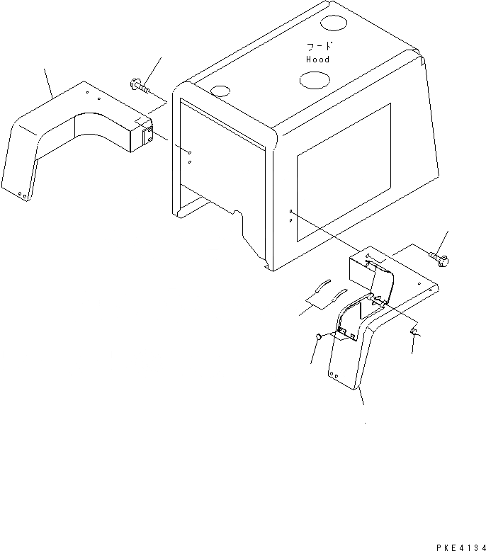 Схема запчастей Komatsu WA80-3-CN - ЗАДН. КРЫЛО (БЕЗ КАБИНЫ) ЧАСТИ КОРПУСА
