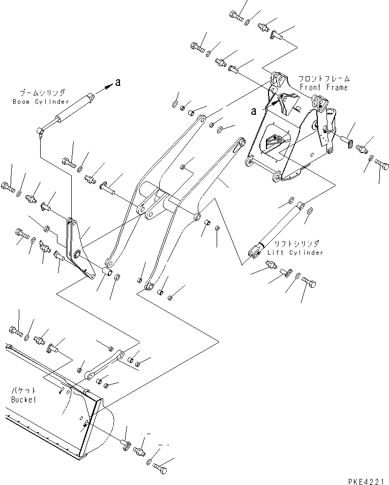 Схема запчастей Komatsu WA80-3-CN - РУКОЯТЬ И КОЛЕНЧАТЫЙ РЫЧАГ (ПОЛУ-ВЫСОК. ПОДЪЕМ РУКОЯТЬ) РАБОЧЕЕ ОБОРУДОВАНИЕ