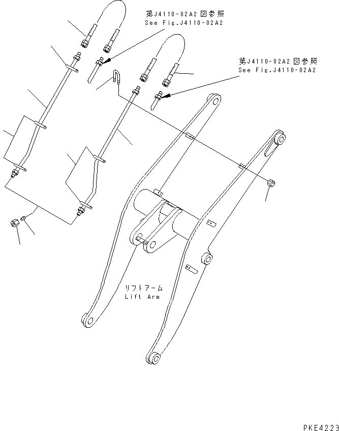 Схема запчастей Komatsu WA80-3-CN - РУКОЯТЬ И КОЛЕНЧАТЫЙ РЫЧАГ (ТРУБКА И ЭЛЕМЕНТЫ КРЕПЛЕНИЯ) (С 3-Х СЕКЦИОНН. КЛАПАН И P.A.P.) РАБОЧЕЕ ОБОРУДОВАНИЕ