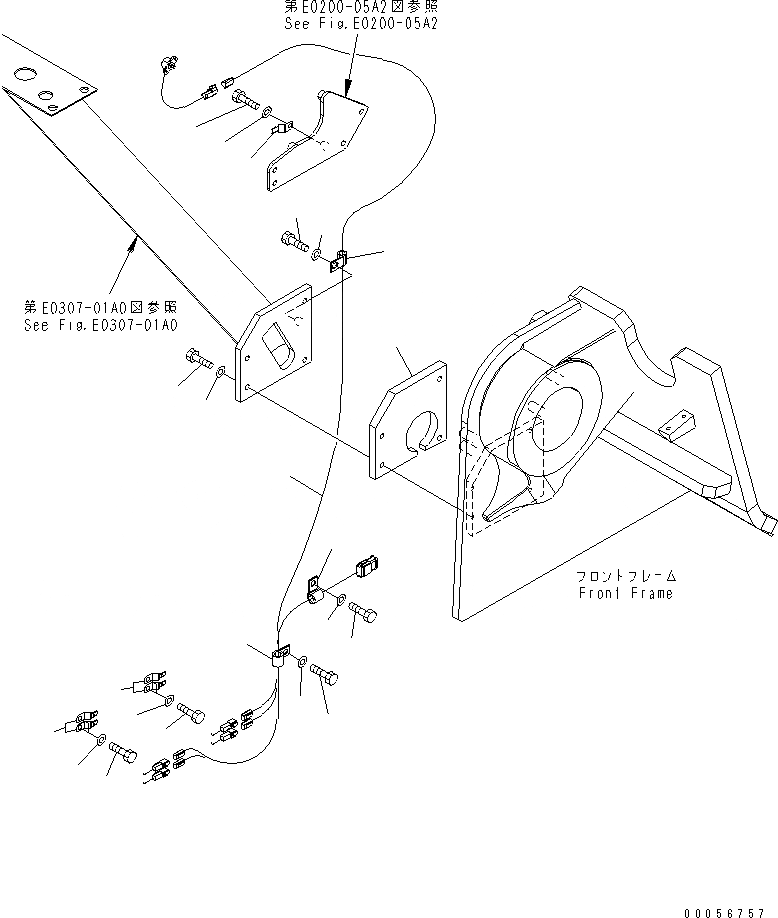 Схема запчастей Komatsu WA800-3E0 - УДАЛЕНН. ПОЗИЦИОНЕР Э/ПРОВОДКА(№7-) ЭЛЕКТРИКА