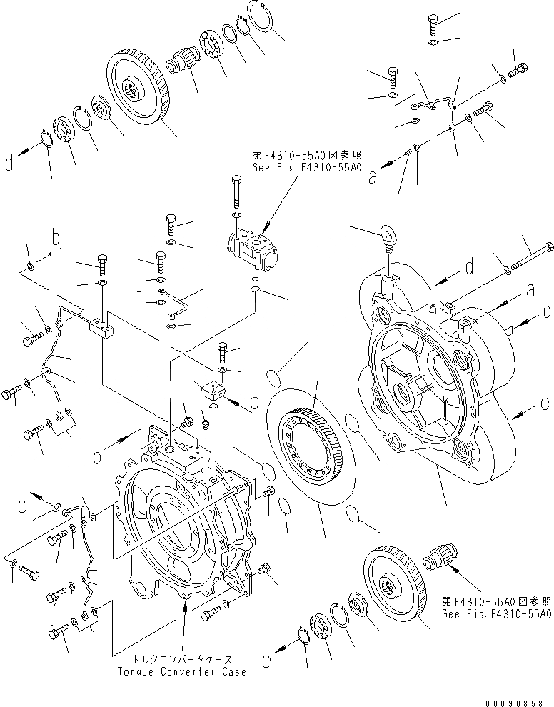 Схема запчастей Komatsu WA800-3E0 - P.T.O ПРИВОД(№7-) ГИДРОТРАНСФОРМАТОР И ТРАНСМИССИЯ