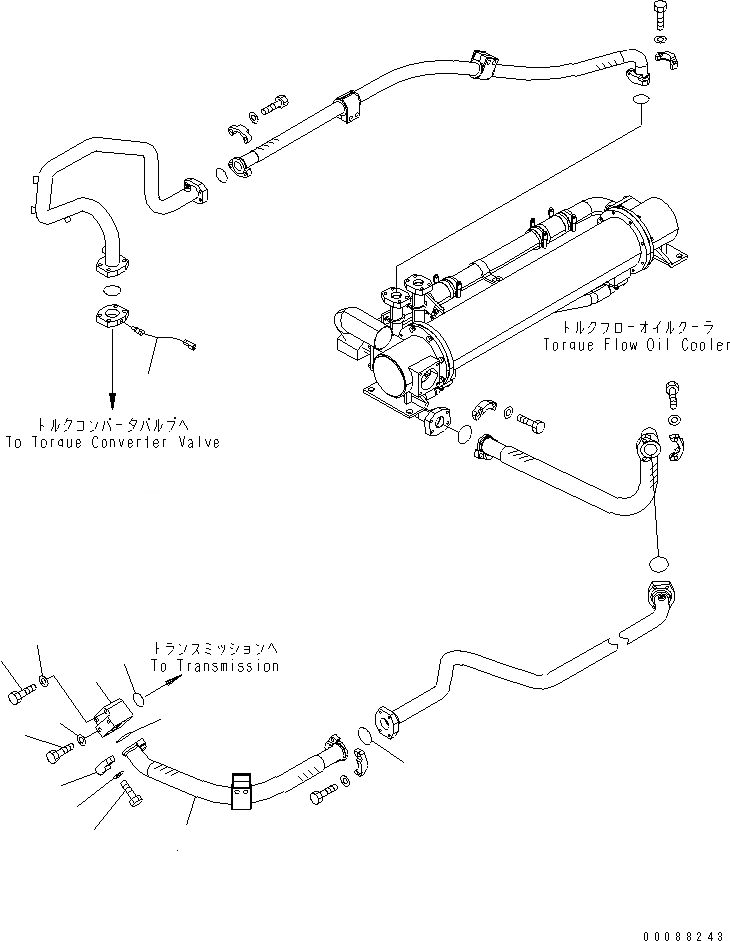 Схема запчастей Komatsu WA800-3E0 - ГИДРОТРАНСФОРМАТОР И ТРАНСМИССИЯ (ЛИНИИ МАСЛООХЛАДИТЕЛЯ)(№7-) ГИДРОТРАНСФОРМАТОР И ТРАНСМИССИЯ