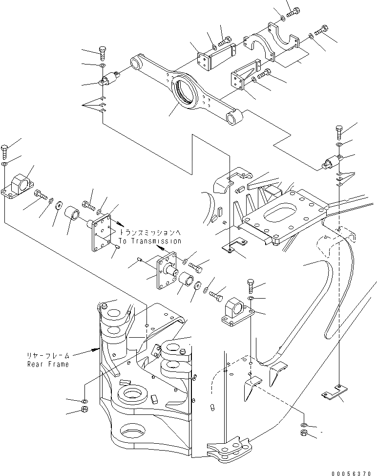 Схема запчастей Komatsu WA800-3E0 - ЧАСТИ КРЕПЛЕНИЯ ТРАНСМИССИИ(№7-7) ГИДРОТРАНСФОРМАТОР И ТРАНСМИССИЯ